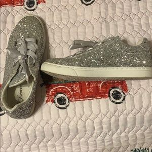 Silver sparkle sneakers